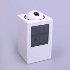   Digital LED Projector Projection Alarm Clock White