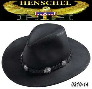 Henschel DUDE Cowhide Leather Cowboy Hat Black USA Made  