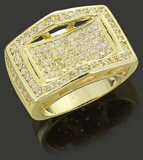   Plated Classy Micropave Iced Out Bling CZ Pinky Ring Size 7 11  