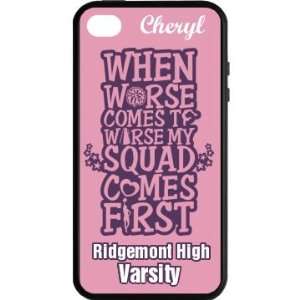  Cheer Squad: Custom Rubber iPhone 4 & 4S Case Black: Cell 