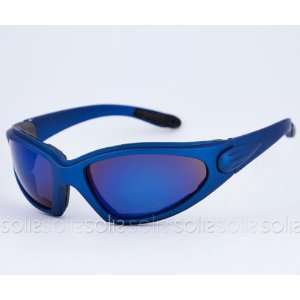   Frame Sunglasses with Blue Mirror Lens 8478 BLUBLU: Sports & Outdoors