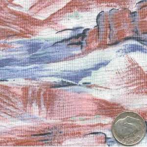  45 Wide CANYON BLUE TERRA COTTA Fabric By The Yard: Arts 