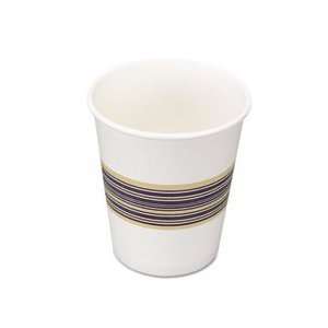   BWK 8HOTCUP 8 oz White With Blue And Yellow Midband Paper Hot Cup