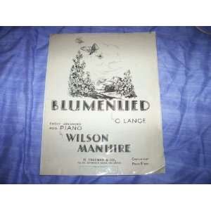  Blumenlied for piano (Sheet Music) G Lange Books