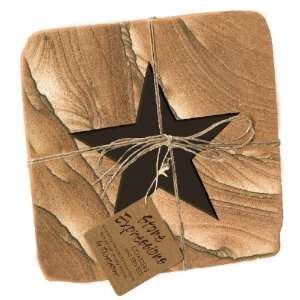  Texas Western Star Cinnabar Sandstone Trivet, Set of 2 