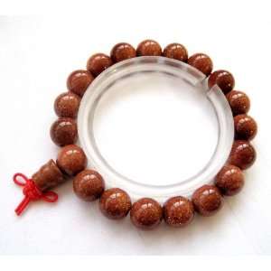   Buddhist Goldstone Beads Wrist Mala for Meditation Bracelet Jewelry