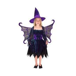   Spider Web Tie Witch with Hat Costume: Girls Size 8: Toys & Games