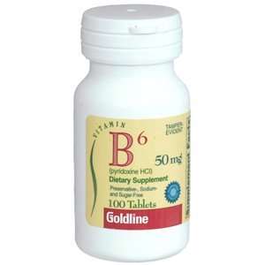  Vitamin B 6 TAB 50MG WHITE G/L 100Tablets Health 