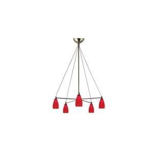  Hampstead Lighting   2303  BOJO 5 DN CHAND. ZEBRA RED 