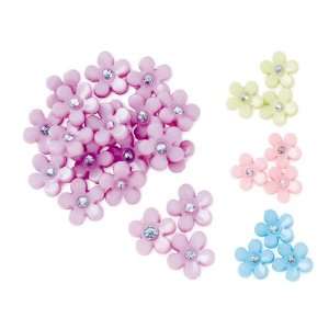  Miniature Flowers with Crystal Center Toys & Games