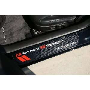 Corvette Door Sill Plates   Carbon Fiber with Grand Sport Logo : 2010 