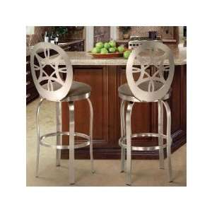 Provence Bar Stool in Brushed Steel with Linoso Cafe Fabric Seat 