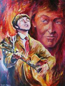 Paul McCartney Original Signed Painting Canvas COLORFUL  