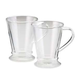  BonJour 2 Piece Insulated Glass Coffee Mug Set: Kitchen 