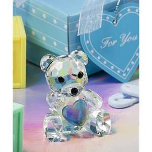  Crystal Teddy Bear Baby Shower Favors in Blue Box Baby