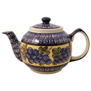   Polish Pottery 596 DU8 37 oz Teapot   Pattern DU8