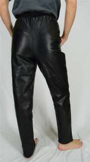 VTG 70s/80s DISCO High Waist LEATHER Motorcycle PANTS M  