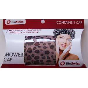  BioSwiss Extra Large Bouffant Shower Cap (Leopard Print) Beauty