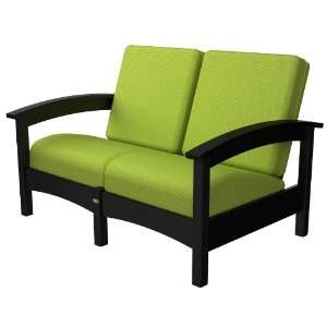  Trex Outdoor Rockport Club Settee in Charcoal Black with 