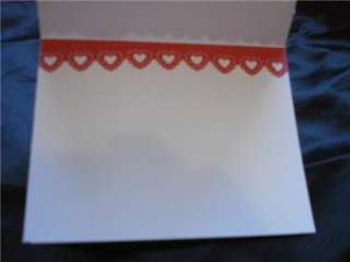 Handmade Valentines Day Card Stampin Up Red Hearts Martha Stewart EK 