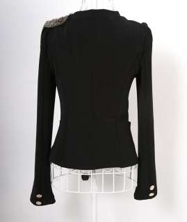 New Fashion Women Slim fit Business Puff Sleeves Suit Blazer Jacket 