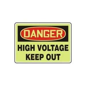   AND ELE HIGH VOLTAGE KEEP OUT (GLOW) 10 x 14 Lumi Glow Flex Sign