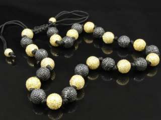 Men Black/White/Black & White/Black & Yellow Cz Stone Chain Necklace 