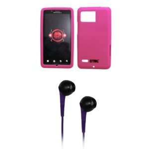  EMPIRE Hot Pink Silicone Skin Cover Case + Purple 3.5mm 