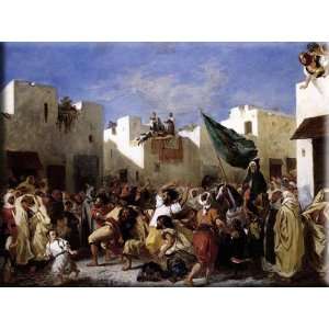 The Fanatics of Tangier 16x12 Streched Canvas Art by Delacroix, Eugene