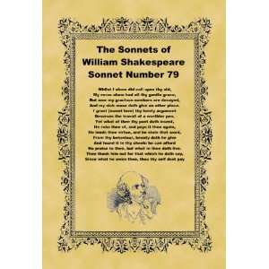   A4 Size Parchment Poster Shakespeare Sonnet Number 79: Home & Kitchen