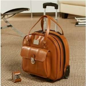 Joy Mangano Clothes It All® Luxury Leather Mobile Briefcase   Cognac 