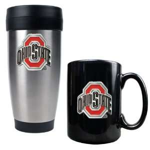  Ohio State Buckeyes Travel Tumbler & Mug Set: Kitchen 