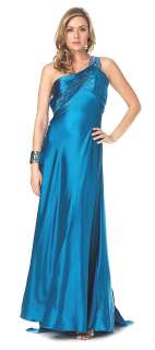 Long Evening Bridesmaids Dress New Prom Formal One Shoulder Gown Sizes 