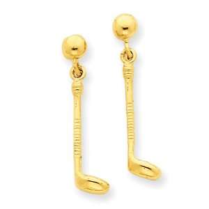  14k Golf Club Dangle Earrings Jewelry
