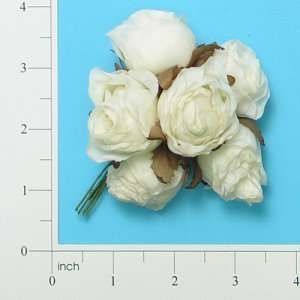  Fabric Bridal Flowers   Ivory   (5x1)