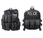 Black Tactical Police Officer Combat Raid Vest