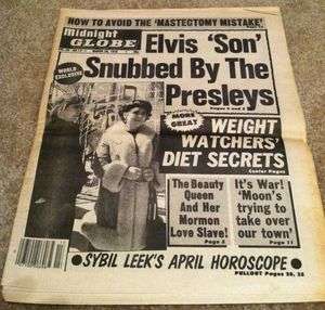March 1978 Tabloid Newspaper Elvis Son Snubbed by Presleys 