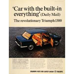  1968 Ad Triumph 1300 Blue Saloon British Car Automobile 