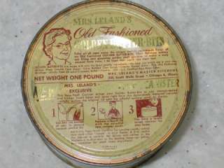 Vintage Christmas Candy Tin Mrs. Lelands Butter Bits T27  