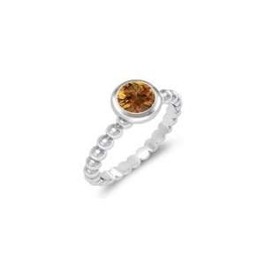  0.44 Cts Citrine Solitaire Ring in 14K White Gold 9.5 