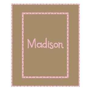    Personalized Baby Blanket with Double Polka Dot Border: Baby