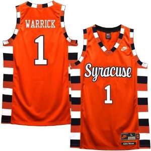 Syracuse Orange #1 Hakim Warrick Orange Tackle Twill Basketball Jersey 