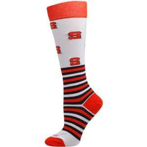 Syracuse Orange Womens Striped Logo Knee Socks   White:  