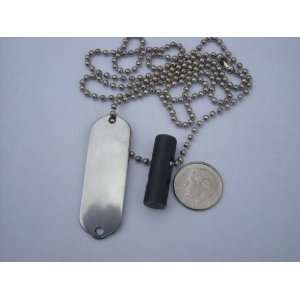   Small Fire Starter ID Tag Survival Dog Tag Necklace 