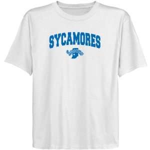  Indiana State Sycamores Youth White Logo Arch T shirt 