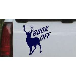 Navy 26in X 23.6in    BUCK OFF Hunting And Fishing Car Window Wall 