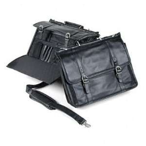  Computer Brief Bag w/Padding, Leather, 17.5w x 5.75d x 14 