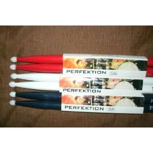 Nylon Tip Drum Sticks 5A Size   All American Pack Red, White & Blue 