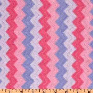  56 Wide Sweater Knit Zig Zag Pink/Lavender Fabric By The 