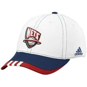  adidas New Jersey Nets White HWC On Court Flex Hat: Sports 